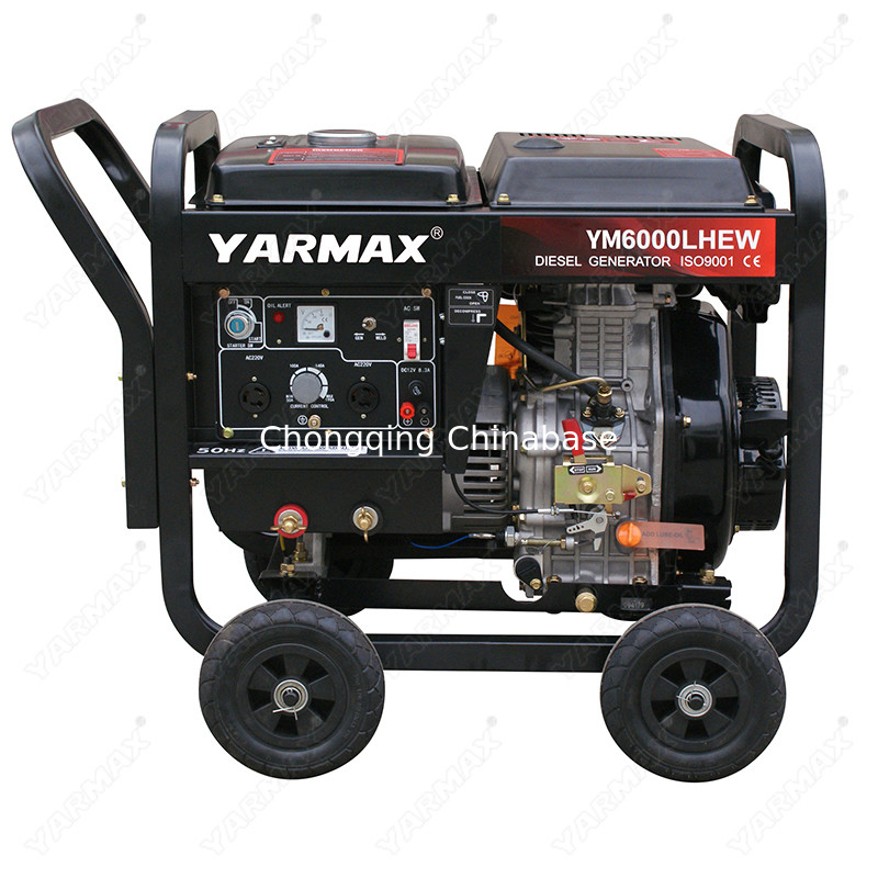 generador diesel de la soldadura del solo cilindro 220V YM6700 4.5KW 20.4A 25-30V